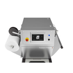 Semi-automatic tray sealing and skin machine